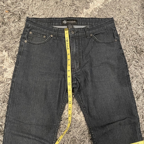 Kayden K Mens Dark Black Denim Wash Jean Straight Leg Classic Fit Size 34x30 - Picture 6 of 9